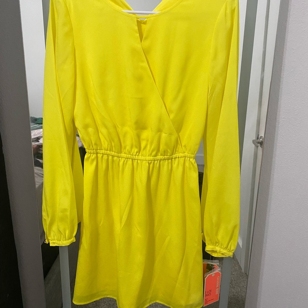 Gianni Bini Yellow Long Sleeve Dress